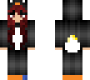red girl in penguin pjs