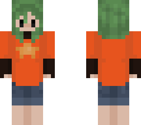 human oc full green  hair with star
