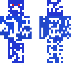 evil blue and white man