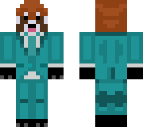 red panda teal suit