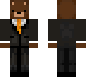 brown bear with suit