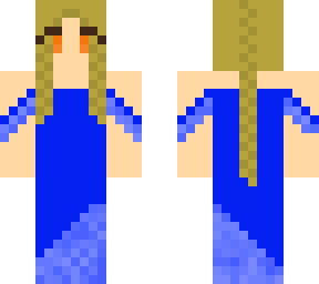 girl in blue dress (white skin color)
