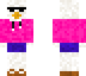 a chicken with a pink hoodie and sunglasses