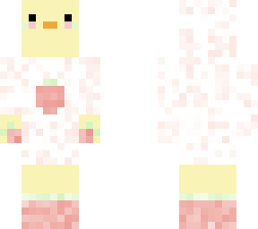 chick in strawberry suit
