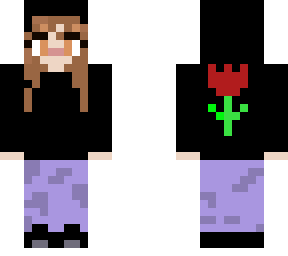 girl with flower hoodie black