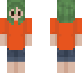 oc brown eyes green hair