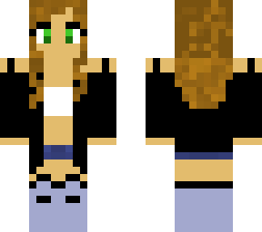 girl in black sweater with white shirt underneath cropped