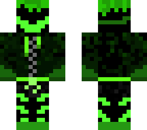 cool neon green creepy hooded monster