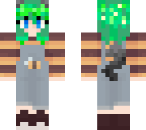 teal hair bee wolf girl