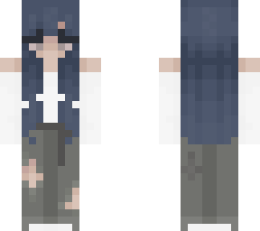 Dark Blue Hair Girl Skin | Minecraft Skin