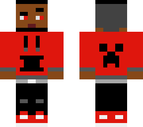 young black man with red hoodie