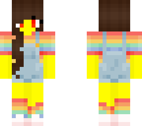 female - rainbow overalls