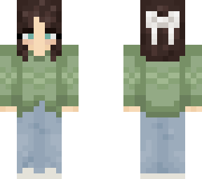 girl with light green sweater