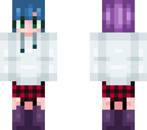blue and purple haired alt person