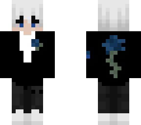 navy blue rose w/ suit