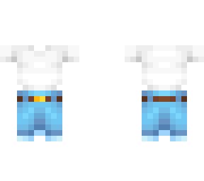 ob - white tshirt w/ long blue shorts & belt