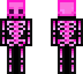 bright pink neon skeleton