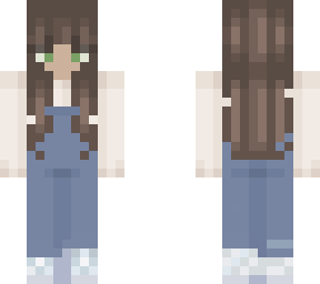 cozy  overalls brown hair green eys