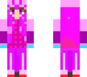 aesthetic pink haired girl with headphones