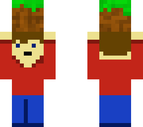 kid with grass block