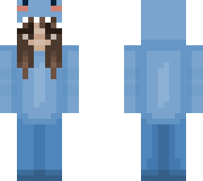 girl with brown hair and shark hoodie