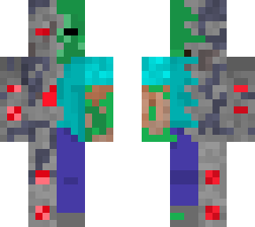 half evil robot mutated steve