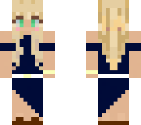 navy dress blonde girl