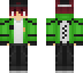 (oc) red hair green jacket cyperpunk - updated
