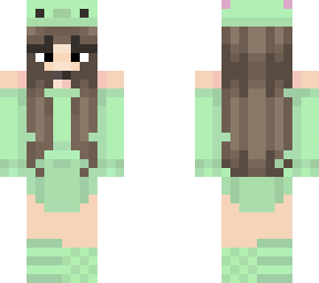 green axolotl girl cute