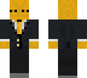 enderman in a suit but orange fixed