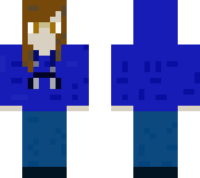 minecraft girl with blue hoodie