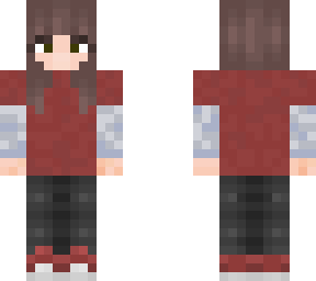 red shirt girl | Minecraft Skin