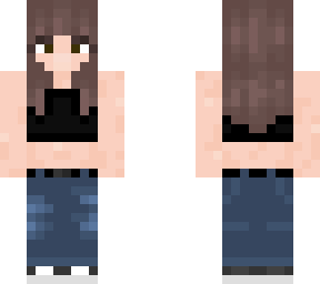 baggy jeans and black crop top girl