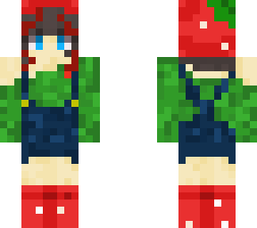 cute strawberry girl with green sweater
