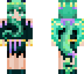 neon green dragon girl