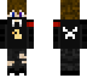 skin de persona con ojo azul y rojo y mascarilla