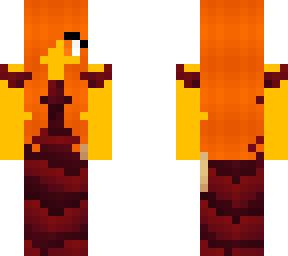 female - red dress - orange dye