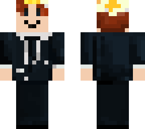 bacon haired with classic black suit