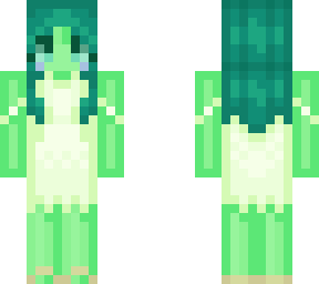 green girl in dress