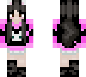 polar bear black hair pink and black outfit rechange