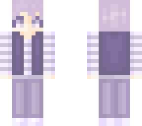 short hair purple vest and stripes