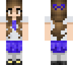 school girl (blue and white/grey)