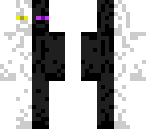 enderman white and black yellow purple eyes