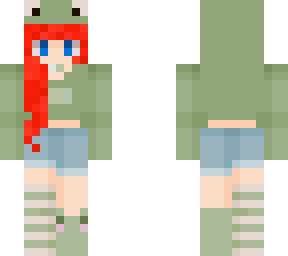 red haired frog girl