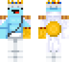 smurf with coin cape, crown and gold arm