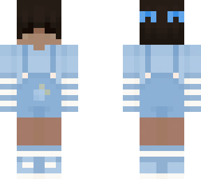 light blue femboy w/ overall shorts