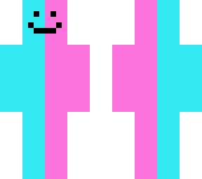 smiley guy light blue and pink