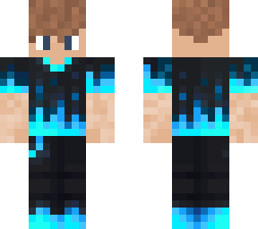 blue boy with fire