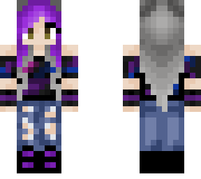 gray and purple hair w/ headphones