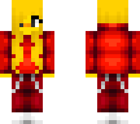 female - red sweater - flames - chains